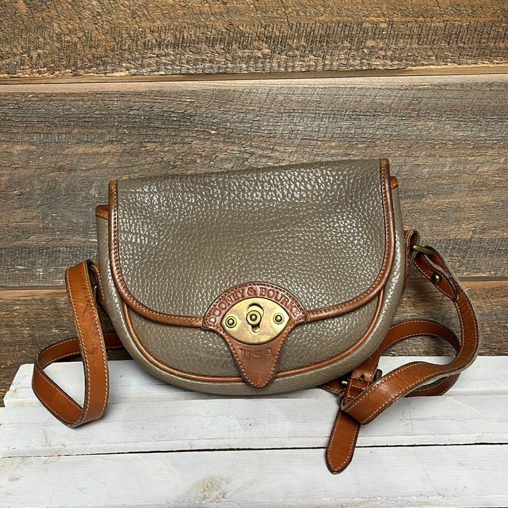 Vintage Dooney & Bourke Belt Bag AWL Leather Calvary Crossbody Tan Brown